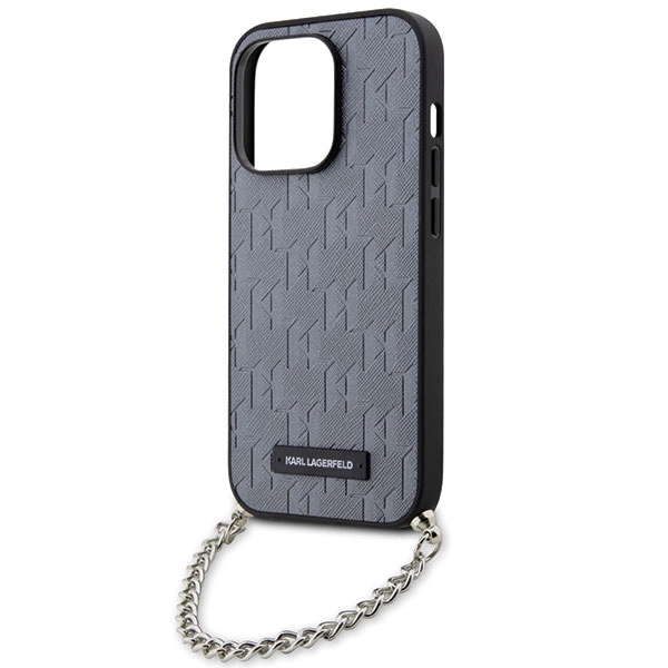 Karl Lagerfeld KLHCP14XSACKLHPG iPhone 14 Pro Max 6.7" silver/silver hardcase Saffiano Monogram Chaineng