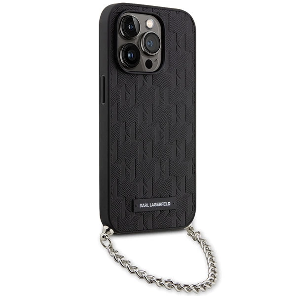 Karl Lagerfeld KLHCP14XSACKLHPK iPhone 14 Pro Max 6.7" black/black hardcase Saffiano Monogram Chaineng