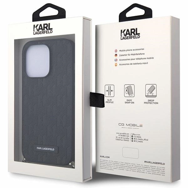 Karl Lagerfeld KLHCP14XSACKLHPK iPhone 14 Pro Max 6.7" black/black hardcase Saffiano Monogram Chaineng