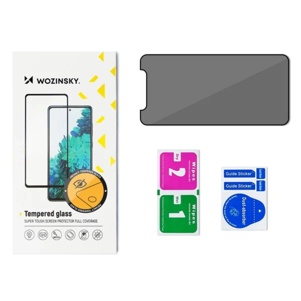 Privacy glass with Anti Spy filter for iPhone 15 Plus Wozinsky Privacy Glass - blackeng