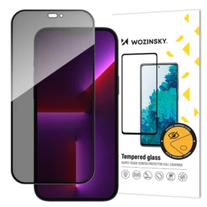 Privacy glass with Anti Spy filter for iPhone 15 Plus Wozinsky Privacy Glass - blackeng