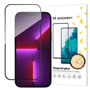 Wozinsky Full Glue iPhone 15 Pro Max Case Friendly Tempered Glass with Frame - Blackeng