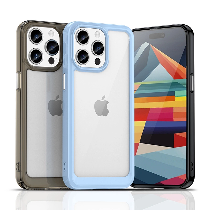 Reinforced case with a flexible frame for iPhone 15 Pro Max Outer Space - redeng