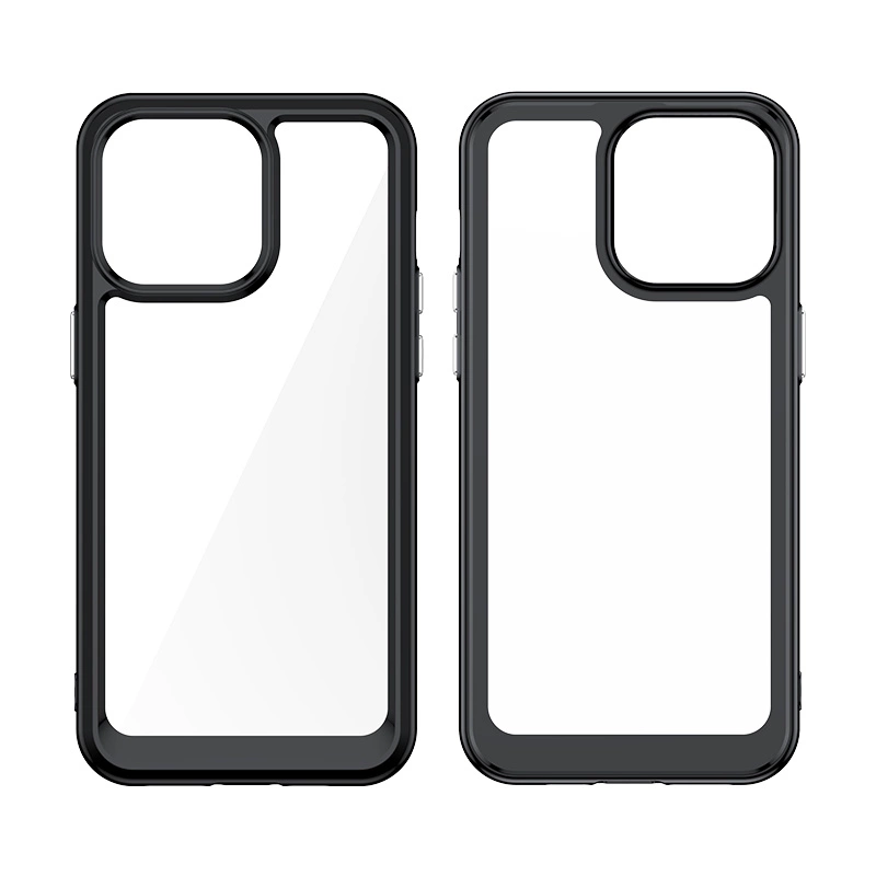 Reinforced case with a flexible frame for iPhone 15 Pro Max Outer Space - redeng