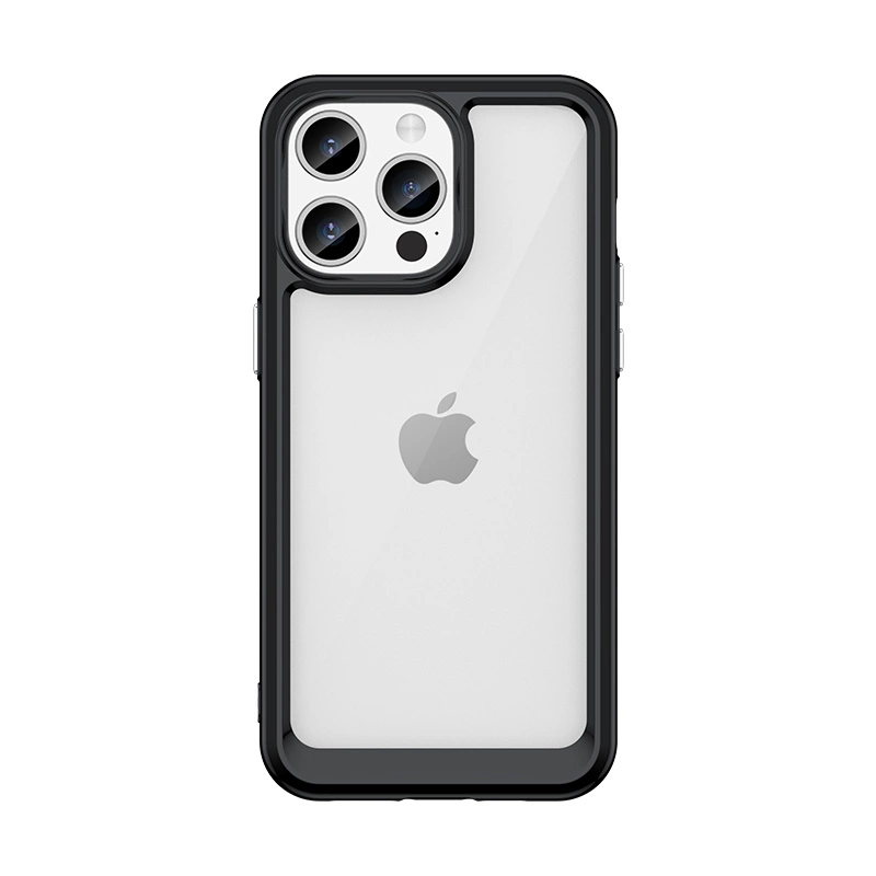 iPhone 15 Pro Max Outer Space Reinforced Case with Flexible Frame - Blackeng
