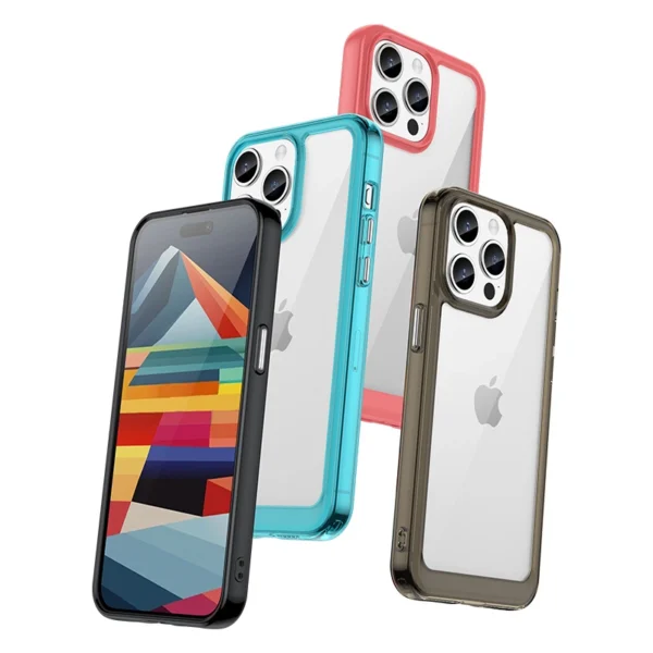 Reinforced case with a flexible frame for iPhone 15 Pro Outer Space - redeng