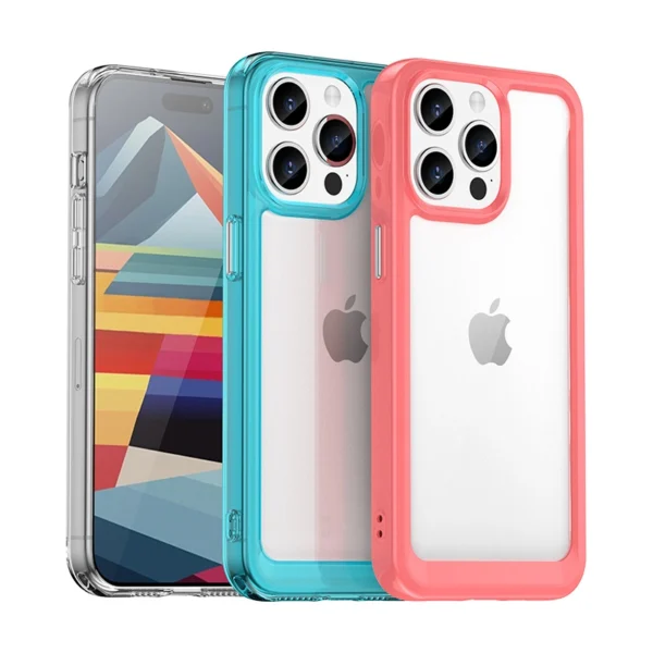 Reinforced case with a flexible frame for iPhone 15 Pro Outer Space - redeng