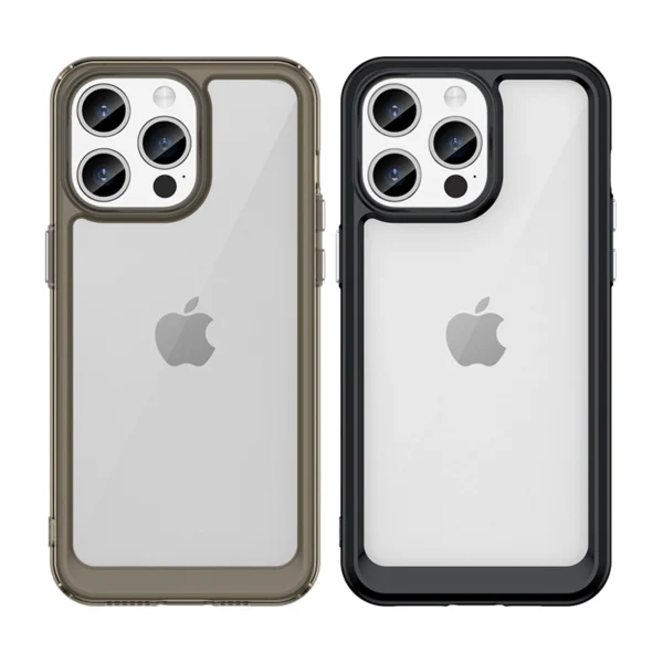 Reinforced case with a flexible frame for iPhone 15 Pro Outer Space - redeng