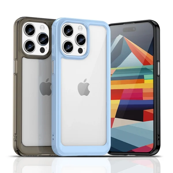 Reinforced case with flexible frame for iPhone 15 Pro Outer Space - blueeng