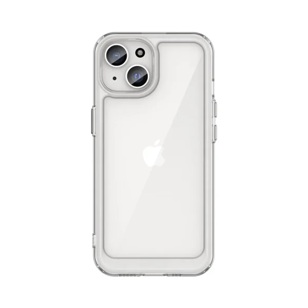 iPhone 15 Plus Outer Space reinforced case with flexible frame - transparenteng