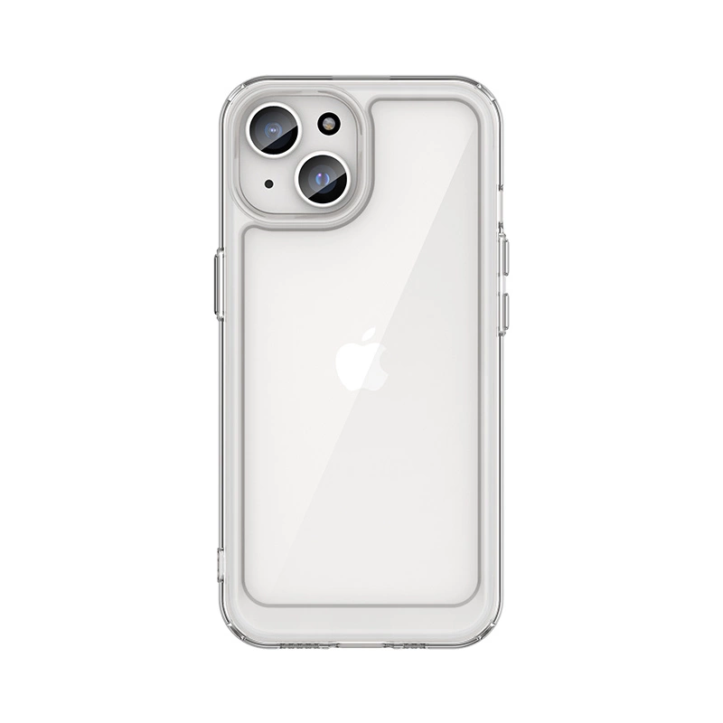 iPhone 15 Plus Outer Space reinforced case with flexible frame - transparenteng
