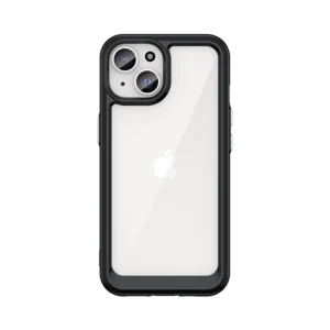 Reinforced case with flexible frame for iPhone 15 Plus Outer Space - blackeng