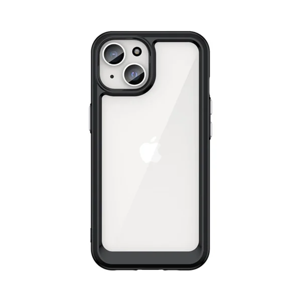 Reinforced case with flexible frame for iPhone 15 Plus Outer Space - blackeng