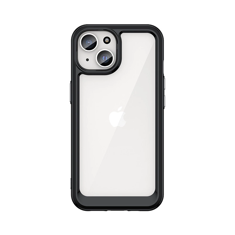 Reinforced case with flexible frame for iPhone 15 Plus Outer Space - blackeng