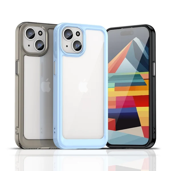 Outer Space reinforced case with flexible frame for iPhone 15 - redeng
