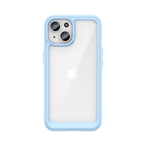 Outer Space reinforced case with flexible frame for iPhone 15 - blueeng