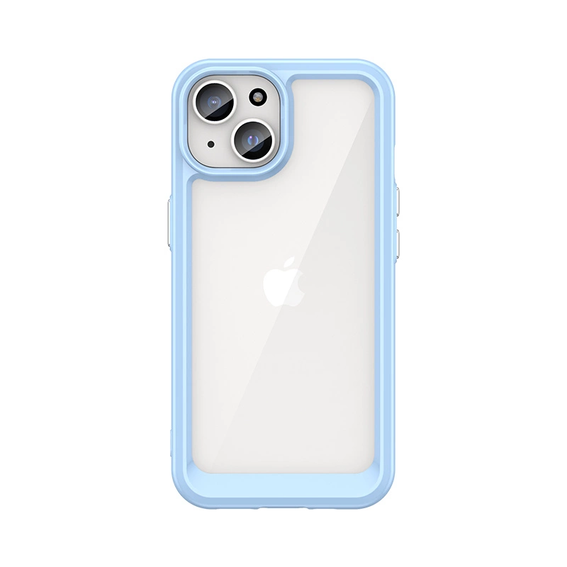 Outer Space reinforced case with flexible frame for iPhone 15 - blueeng