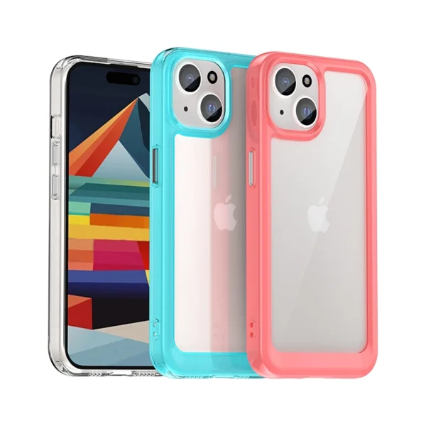 Outer Space reinforced case with flexible frame for iPhone 15 - blueeng