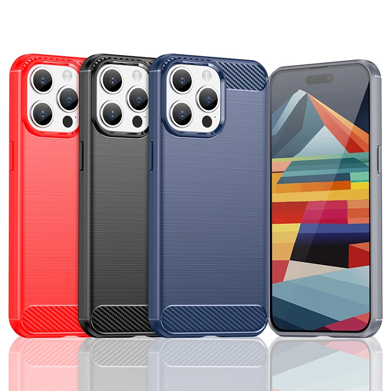 Flexible carbon pattern case for iPhone 15 Pro Max Carbon Case - blueeng