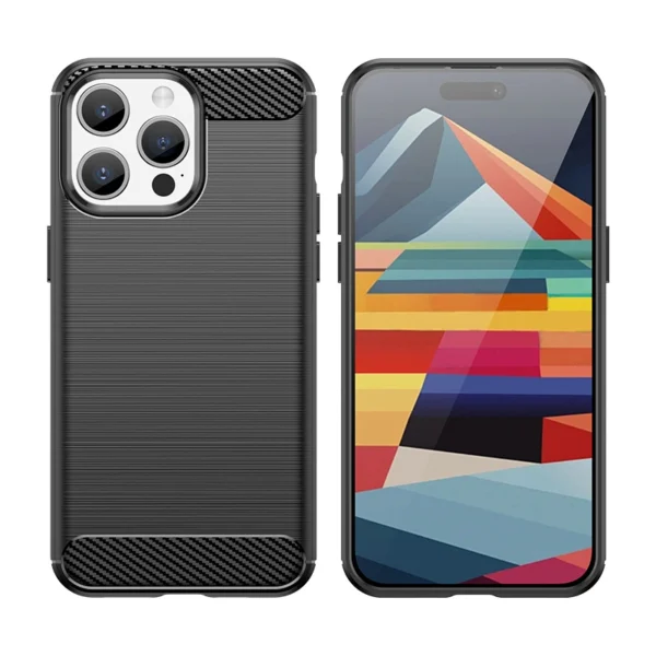 Flexible carbon pattern case for iPhone 15 Pro Max Carbon Case - blueeng