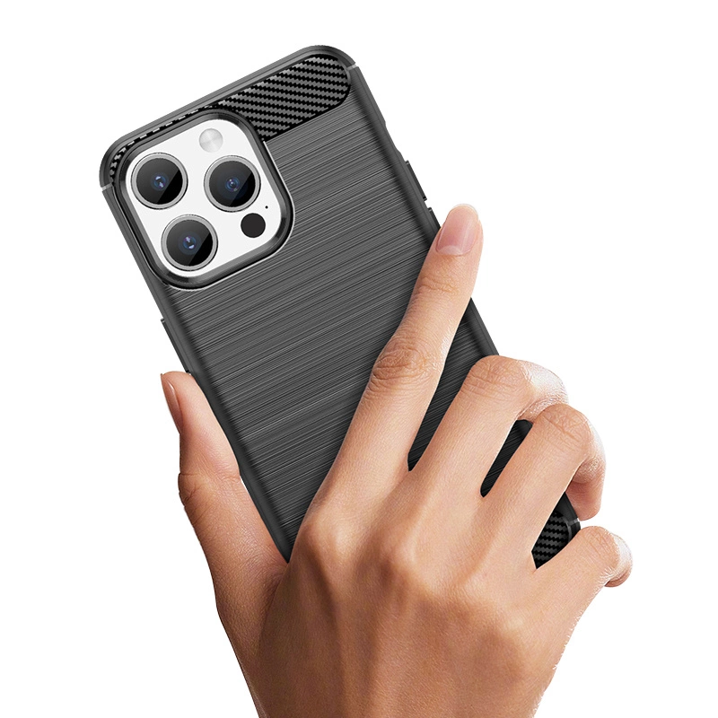 Flexible carbon pattern case for iPhone 15 Pro Max Carbon Case - blueeng