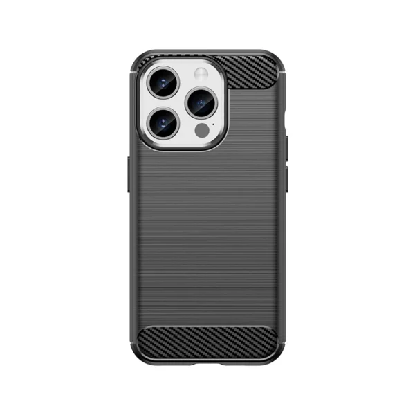 Flexible carbon pattern case for iPhone 15 Pro Carbon Case - blackeng
