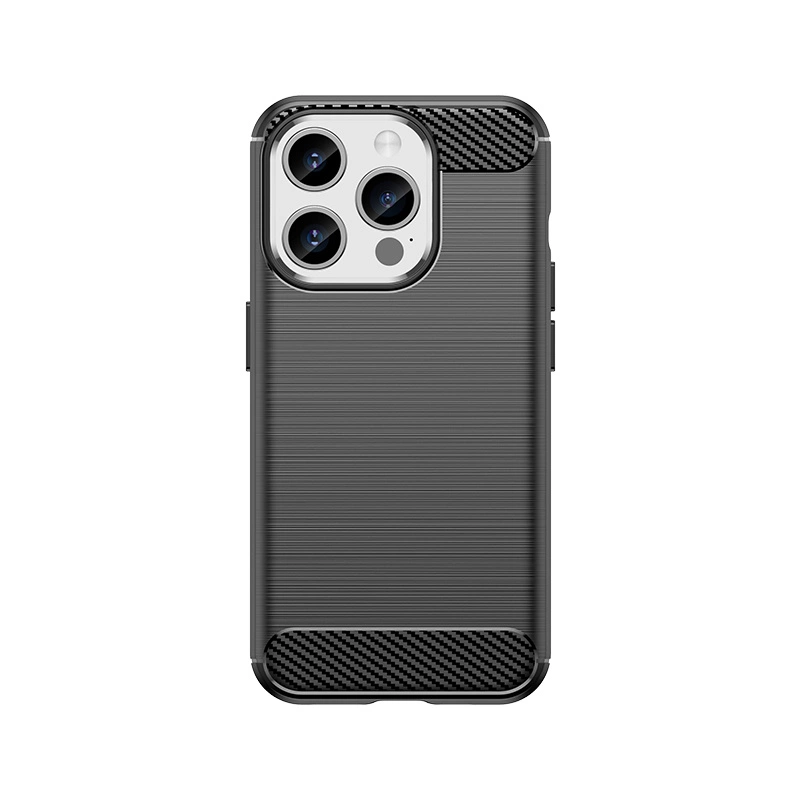 Flexible carbon pattern case for iPhone 15 Pro Carbon Case - blackeng