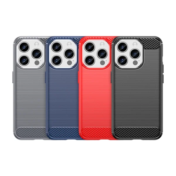 Flexible carbon pattern case for iPhone 15 Pro Carbon Case - blackeng