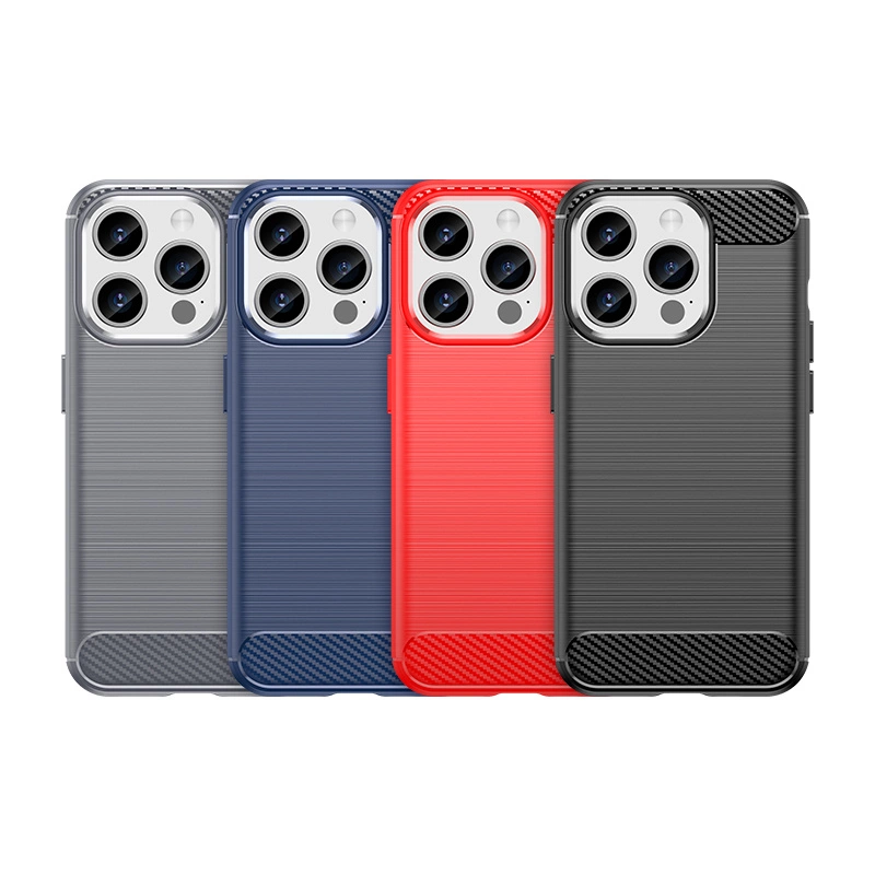 Flexible carbon pattern case for iPhone 15 Pro Carbon Case - blackeng