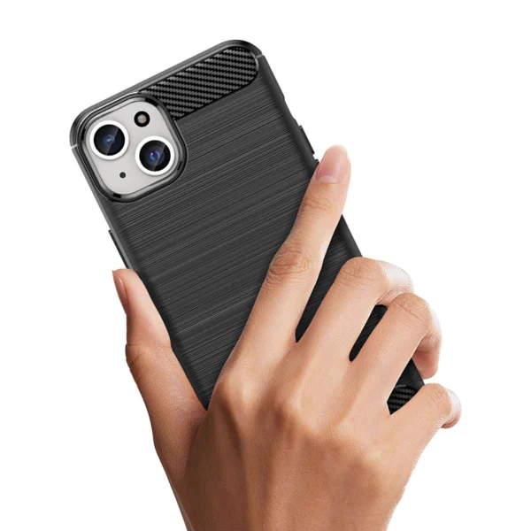 Flexible carbon pattern case for iPhone 15 Plus Carbon Case - blackeng