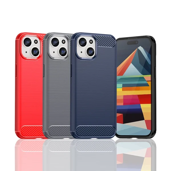 Flexible Carbon Case with a carbon pattern for iPhone 15 - blueeng