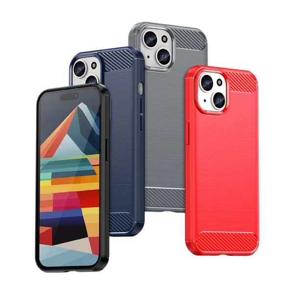 Flexible Carbon Case with carbon pattern for iPhone 15 - blackeng