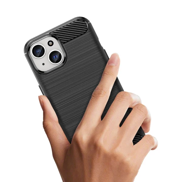 Flexible Carbon Case with carbon pattern for iPhone 15 - blackeng