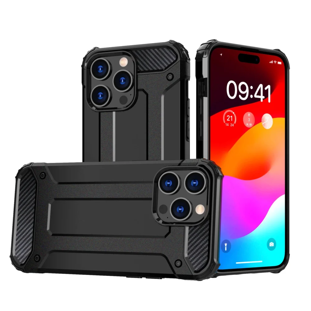 iPhone 15 Pro Hybrid Armor case - blackeng