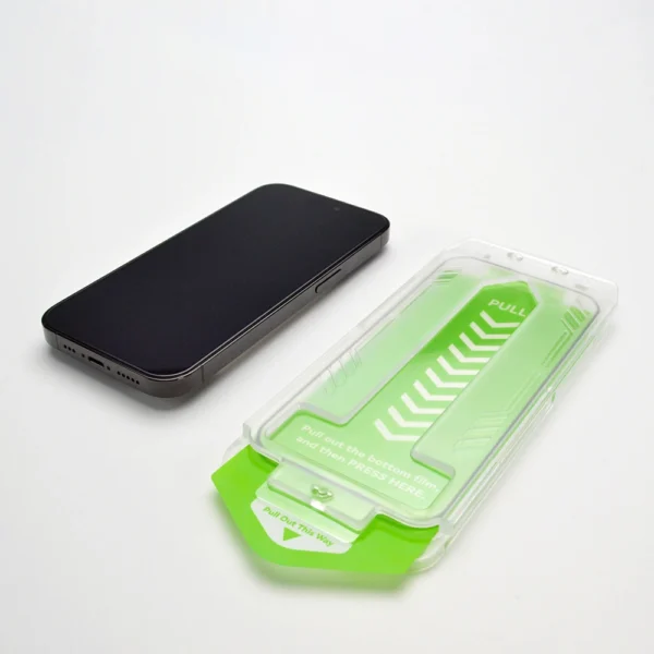 9H tempered glass with mounting frame for iPhone 14 Pro Wozinsky Premium Glass - blackeng