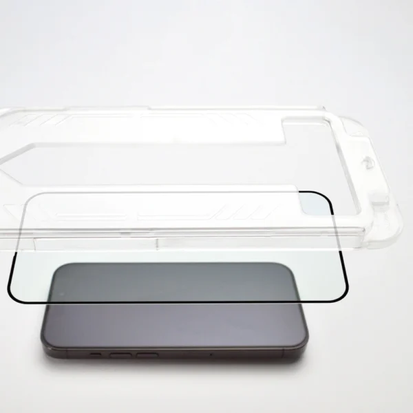 9H tempered glass with mounting frame for iPhone 15 Pro Max Wozinsky Premium Glass - blackeng