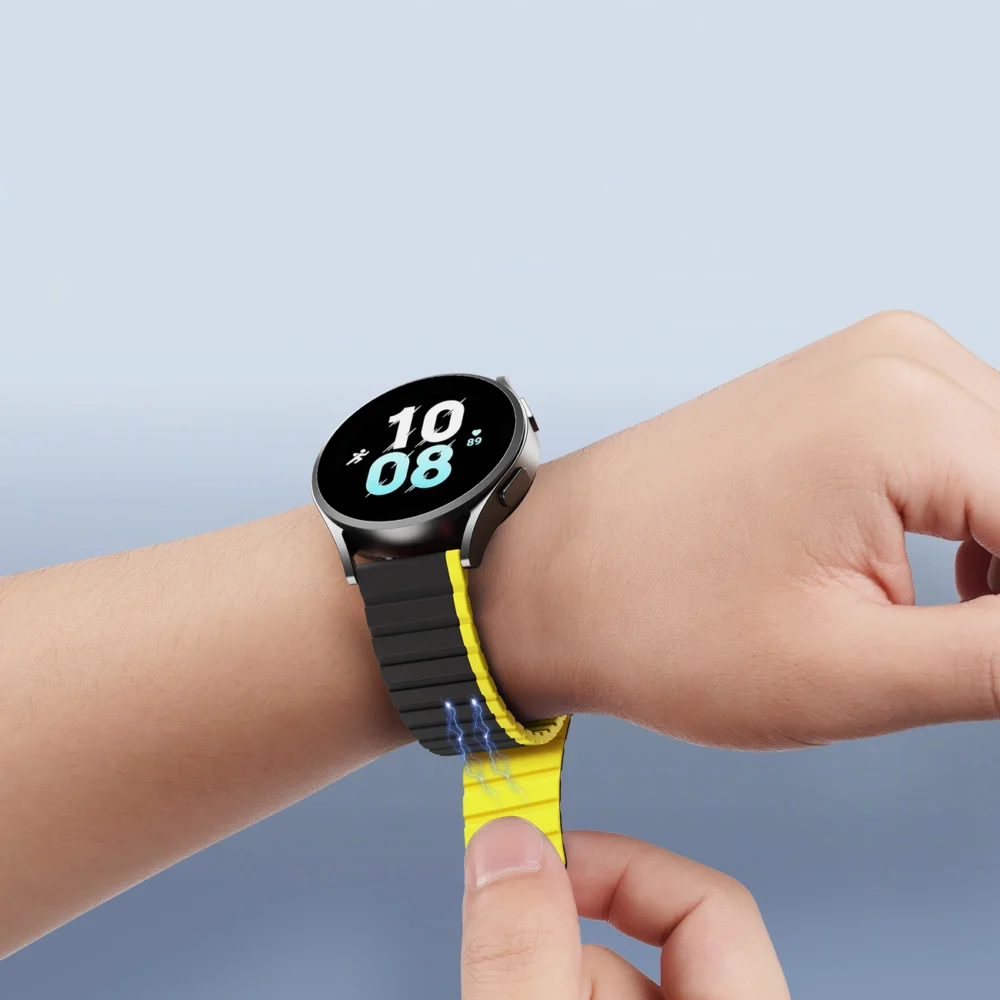 Universal Magnetic Samsung Galaxy Watch 6 Pro/6/6 Classic/5 Pro/5/5 Classic Dux Ducis Strap (20mm LD Version) - Black/Yelloweng