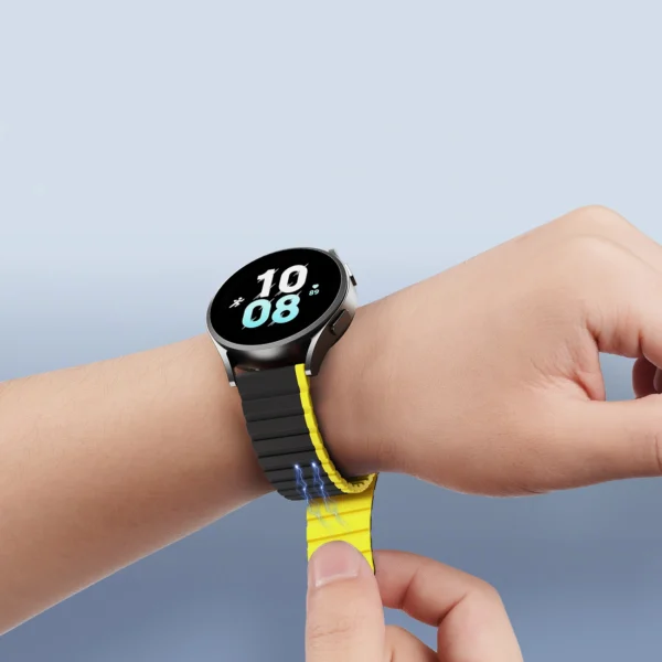Universal Magnetic Samsung Galaxy Watch 6 Pro/6/6 Classic/5 Pro/5/5 Classic Dux Ducis Strap (20mm LD Version) - Black/Yelloweng