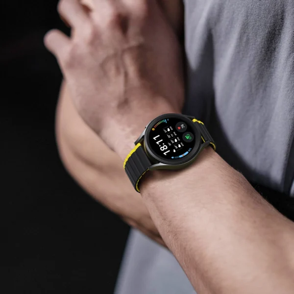 Universal Magnetic Samsung Galaxy Watch 6 Pro/6/6 Classic/5 Pro/5/5 Classic Dux Ducis Strap (20mm LD Version) - Black/Yelloweng