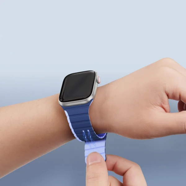 Magnetic Apple Watch Ultra, SE, 9, 8, 7, 6, 5, 4, 3, 2, 1 (49, 45, 44, 42 mm) Dux Ducis Strap (LD Version) - Blueeng
