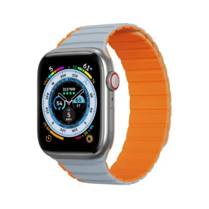 Magnetic Apple Watch SE, 9, 8, 7, 6, 5, 4, 3, 2, 1 (41, 40, 38 mm) Dux Ducis Strap (LD Version) - gray-orangeeng