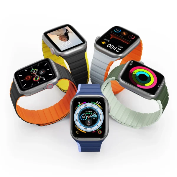 Magnetic Apple Watch SE, 9, 8, 7, 6, 5, 4, 3, 2, 1 (41, 40, 38 mm) Dux Ducis Strap (LD Version) - black and orangeeng