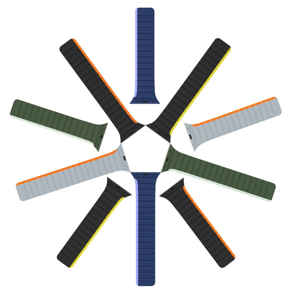 Magnetic Apple Watch SE, 9, 8, 7, 6, 5, 4, 3, 2, 1 (41, 40, 38 mm) Dux Ducis Strap (LD Version) - black and orangeeng