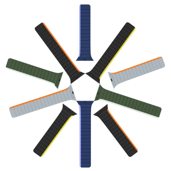 Magnetic Apple Watch SE, 9, 8, 7, 6, 5, 4, 3, 2, 1 (41, 40, 38 mm) Dux Ducis Strap (LD Version) - black and orangeeng