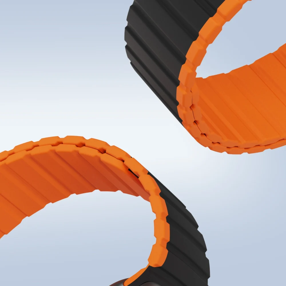 Magnetic Apple Watch SE, 9, 8, 7, 6, 5, 4, 3, 2, 1 (41, 40, 38 mm) Dux Ducis Strap (LD Version) - black and orangeeng