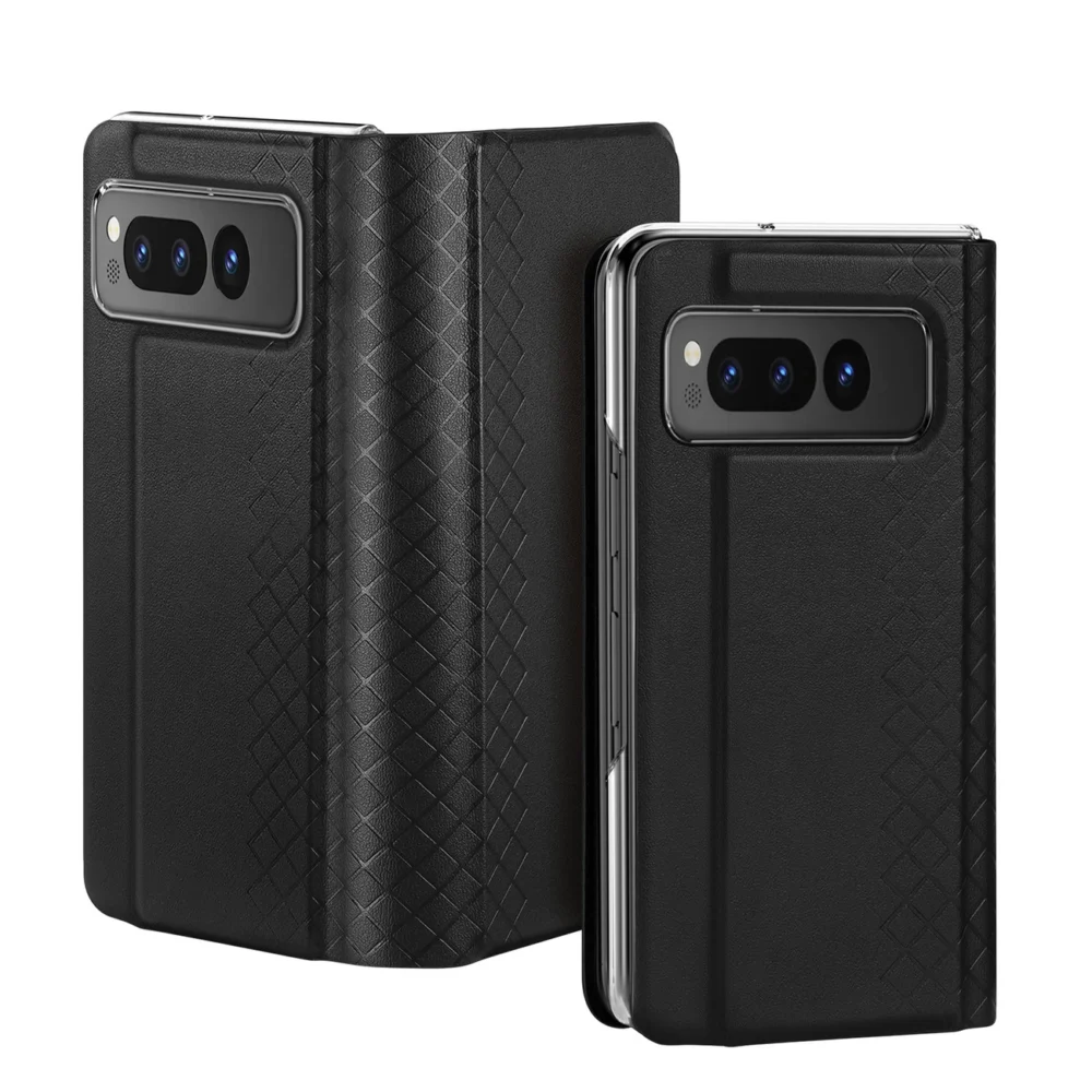 Leather flip and wallet case for Google Pixel Fold Dux Ducis Bril - blackeng
