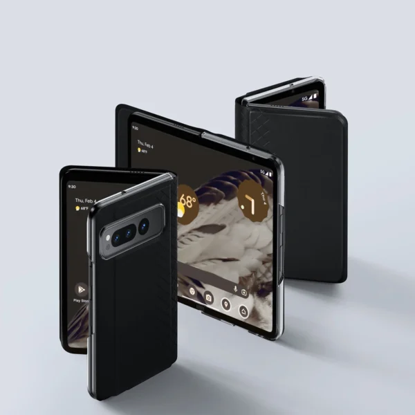 Leather flip and wallet case for Google Pixel Fold Dux Ducis Bril - blackeng