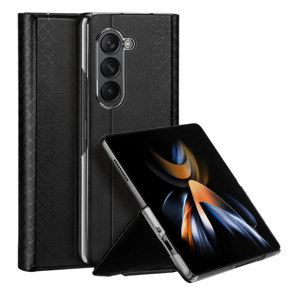 Leather Flip and Wallet Case for Samsung Galaxy Z Fold5 5G Dux Ducis Bril - Blackeng