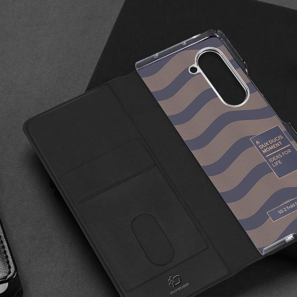 Leather Flip and Wallet Case for Samsung Galaxy Z Fold5 5G Dux Ducis Bril - Blackeng