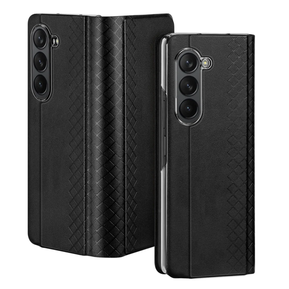 Leather Flip and Wallet Case for Samsung Galaxy Z Fold5 5G Dux Ducis Bril - Blackeng